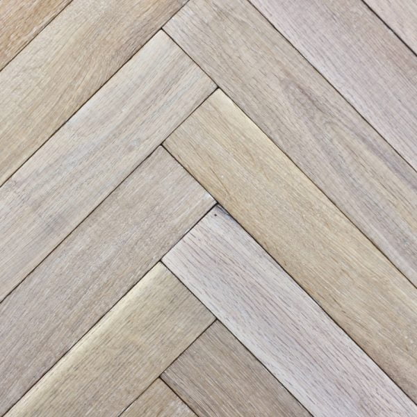 Larvik Aged Natural White Herringbone Flooring