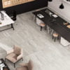 Office Flooring In Tremosine Silver Travertine Effect Porcelain Tiles