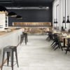 Tremosine White Travertine Style Porcelain Floor Tiles in Modern Restaurant