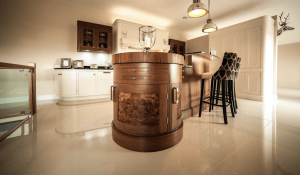 Kitchen floor tile with Walnut units