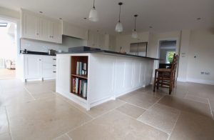 Tiled kitchen floor