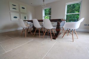 Tiled floor dining room