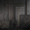 Melfort Dark brown wood effect tile swatch including feature tiles
