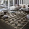 Melfort Black Brown Living room floor with decorative mat pattern floor tiles