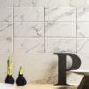 Prominence Statuario White Marble Brick Wall Porcelain Tile