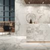 Corchia Arabescato Marble Effect Polished Porcelain Tile in hotel reception