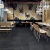 Earth Black Natural Stone Effect Porcelain Tiled Restaurant Floor