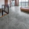Valmalenco Dark Grey Semi-Polished Qaurtzite Effect Porcelain Floor Tiles on Mezzanine Floor