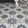 Vacation Toulon Decorative Blue & White Patterned Bathroom Floor Tiles