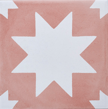 Memphis Coral Star Print Decorative Porcelain Tile