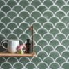 Atlantis Scallop Porcelain Thyme Bathroom Wall Tiles.