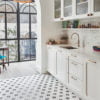 Mono Hexagon Porcelain Daisy Kitchen And Bathroom Tiles.