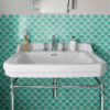 Atlantis Scallop Porcelain Kiwi Bathroom Wall Tiles.