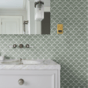 Atlantis Scallop Porcelain Thyme Bathroom Wall Tiles.